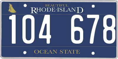 RI license plate 104678