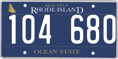 RI license plate 104680