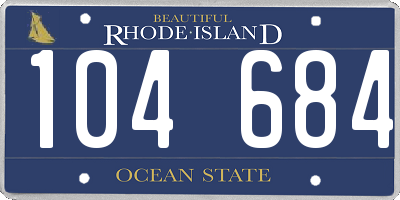 RI license plate 104684