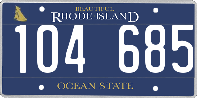 RI license plate 104685