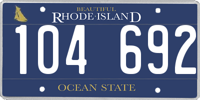 RI license plate 104692