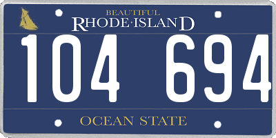 RI license plate 104694