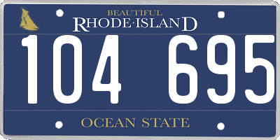 RI license plate 104695