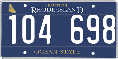 RI license plate 104698