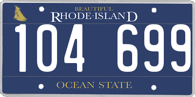 RI license plate 104699