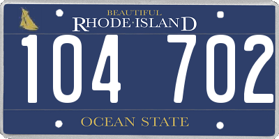RI license plate 104702