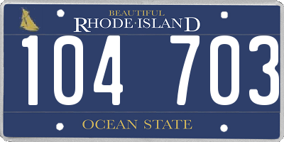 RI license plate 104703