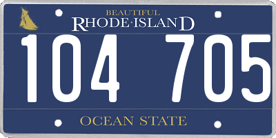 RI license plate 104705