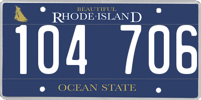 RI license plate 104706