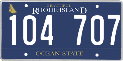 RI license plate 104707