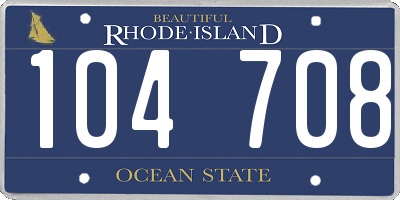 RI license plate 104708