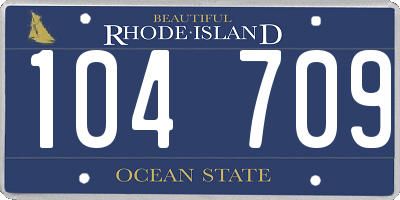 RI license plate 104709