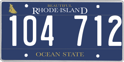 RI license plate 104712