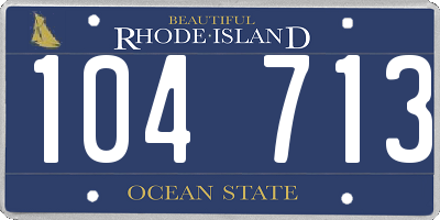 RI license plate 104713