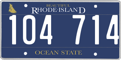 RI license plate 104714