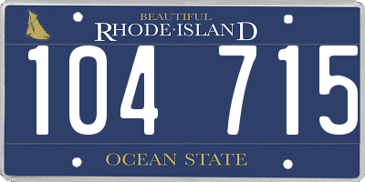 RI license plate 104715