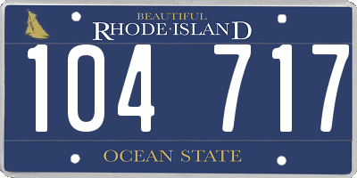 RI license plate 104717