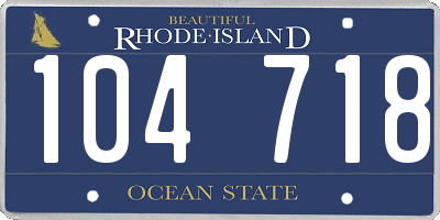 RI license plate 104718