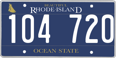 RI license plate 104720