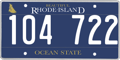 RI license plate 104722
