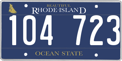 RI license plate 104723