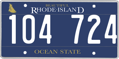 RI license plate 104724