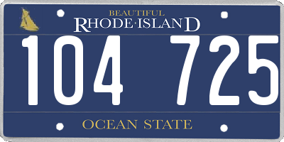 RI license plate 104725