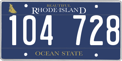 RI license plate 104728