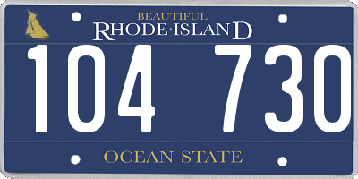 RI license plate 104730