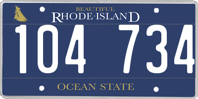 RI license plate 104734
