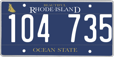 RI license plate 104735