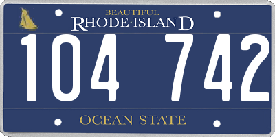RI license plate 104742