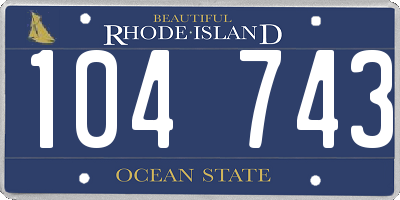 RI license plate 104743