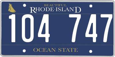 RI license plate 104747