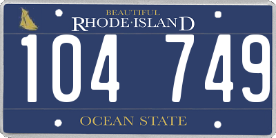 RI license plate 104749