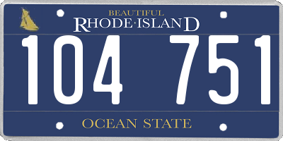 RI license plate 104751