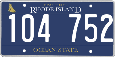 RI license plate 104752