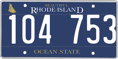 RI license plate 104753