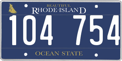 RI license plate 104754