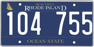 RI license plate 104755