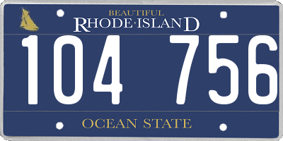RI license plate 104756
