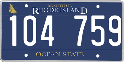 RI license plate 104759