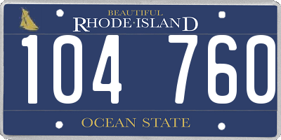 RI license plate 104760