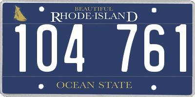 RI license plate 104761