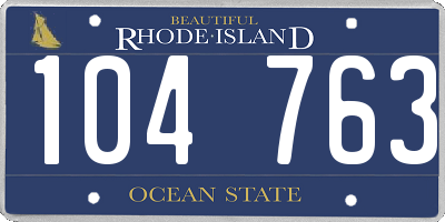 RI license plate 104763