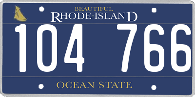 RI license plate 104766