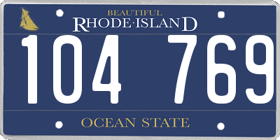 RI license plate 104769