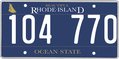 RI license plate 104770