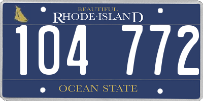 RI license plate 104772