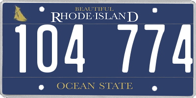 RI license plate 104774